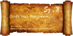 Szőnyi Marianna névjegykártya
