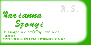 marianna szonyi business card